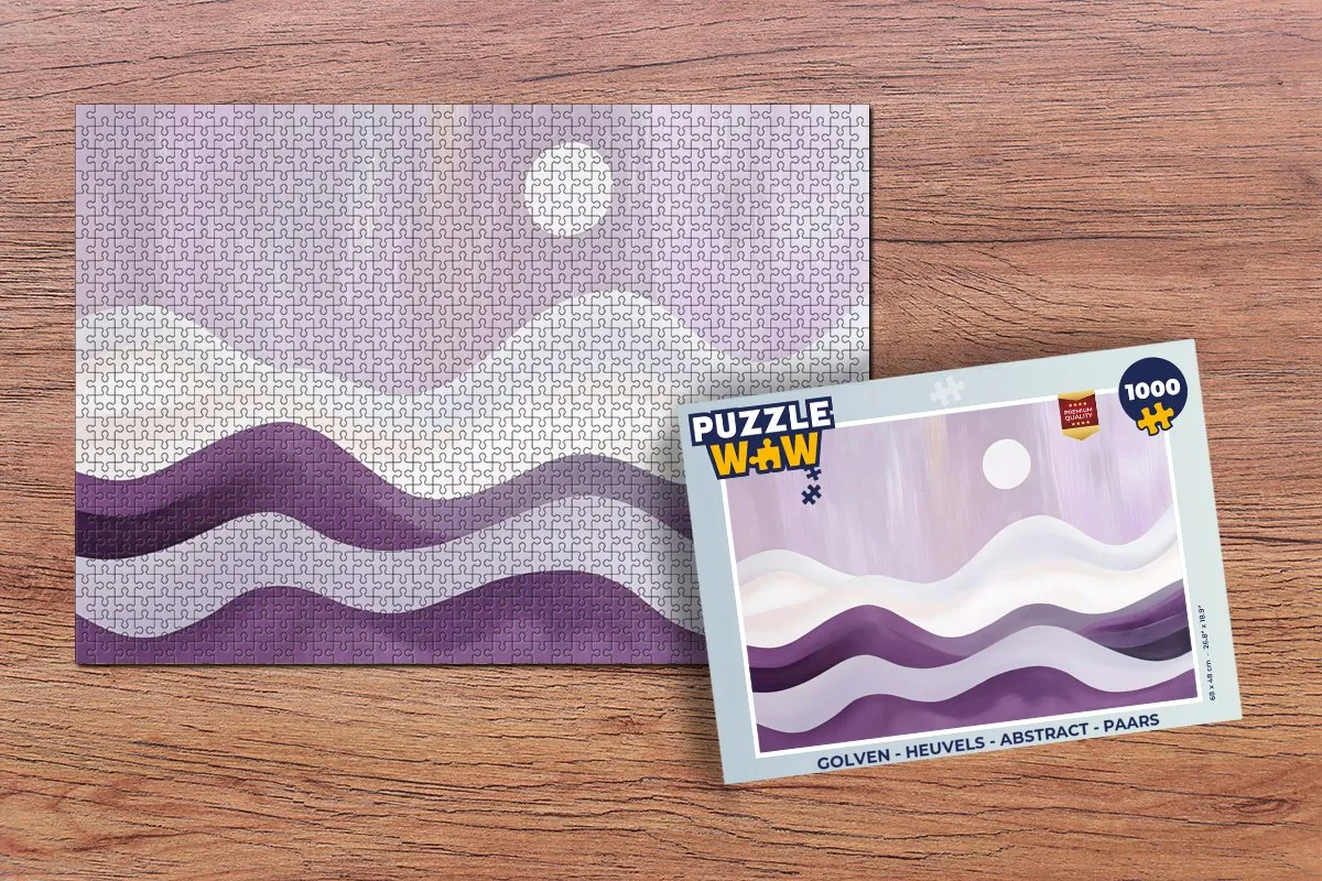 PuzzleWow Golven Abstract Legpuzzel 1000 Stuks - Paars