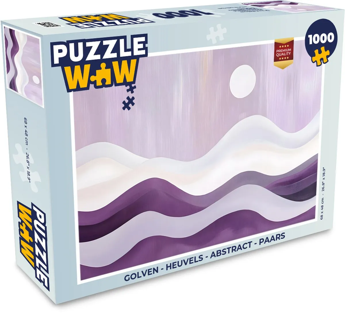 PuzzleWow Golven Abstract Legpuzzel 1000 Stuks - Paars