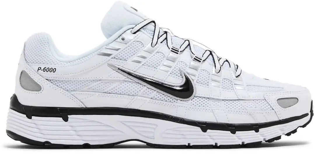 Nike P6000 White Metallic Silver Black