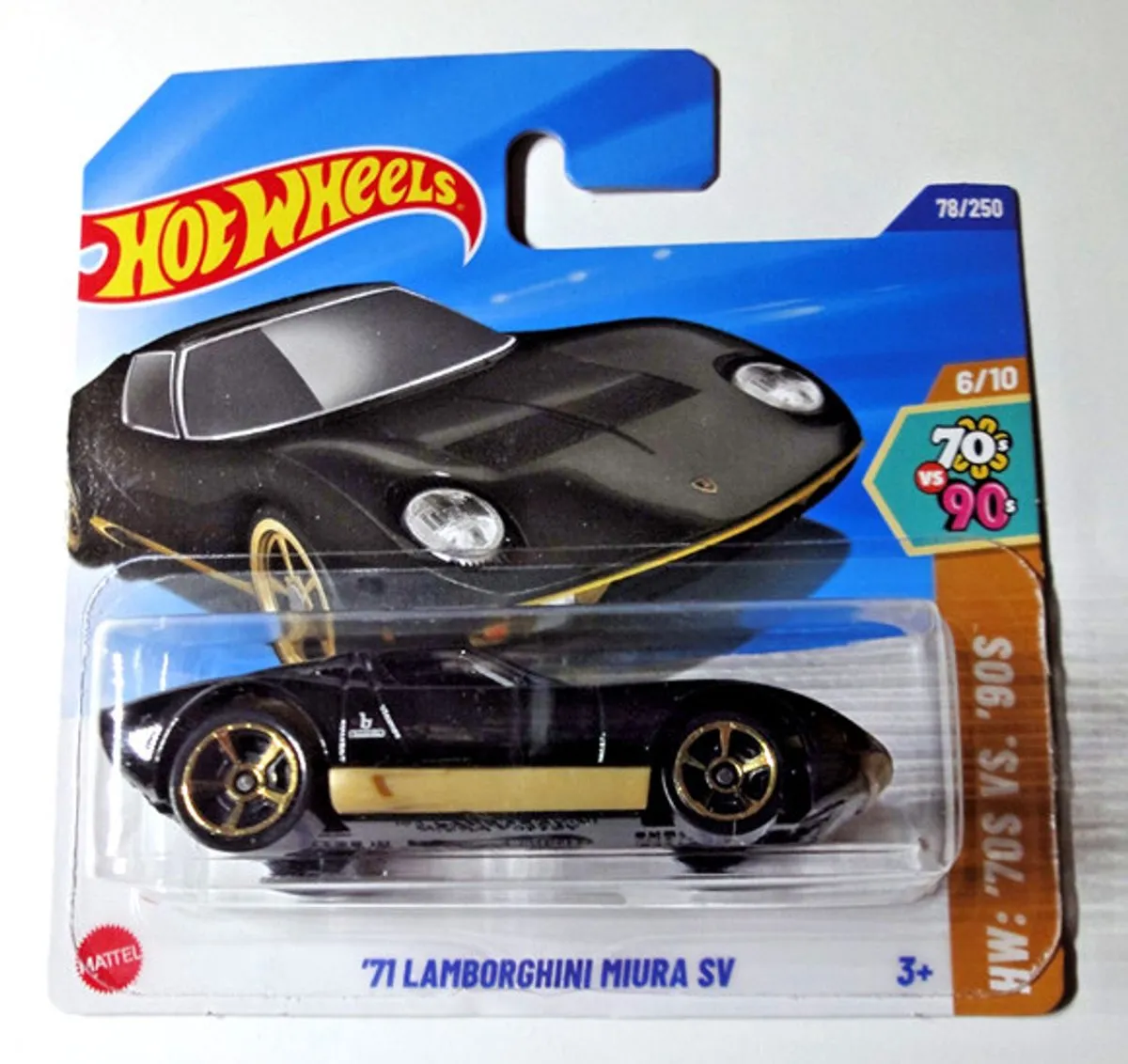 Hot Wheels '71 Lamborghini Miura SV Black Gold 1:64