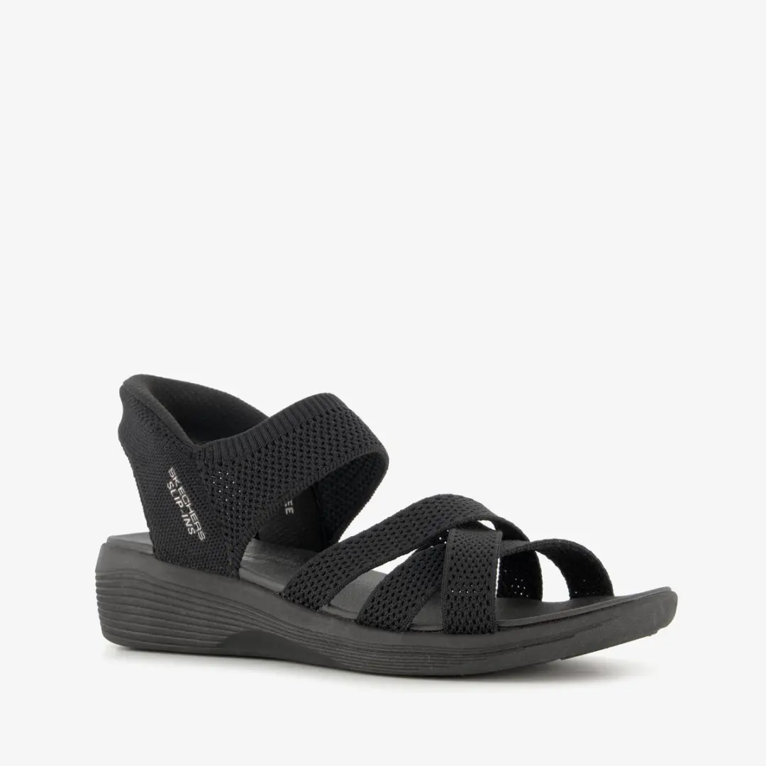 Skechers Arya Slip-ins Sandalen zwart Textiel