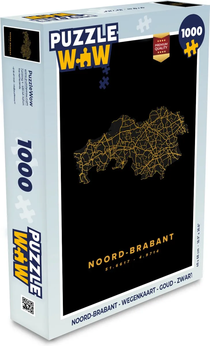 PuzzleWow Noord-Brabant Legpuzzel 1000 Stuks