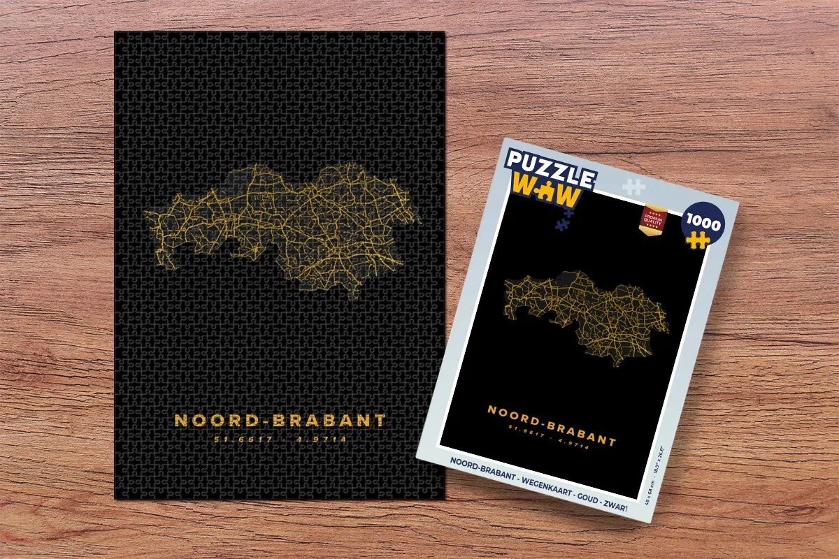 PuzzleWow Noord-Brabant Legpuzzel 1000 Stuks - Multicolor