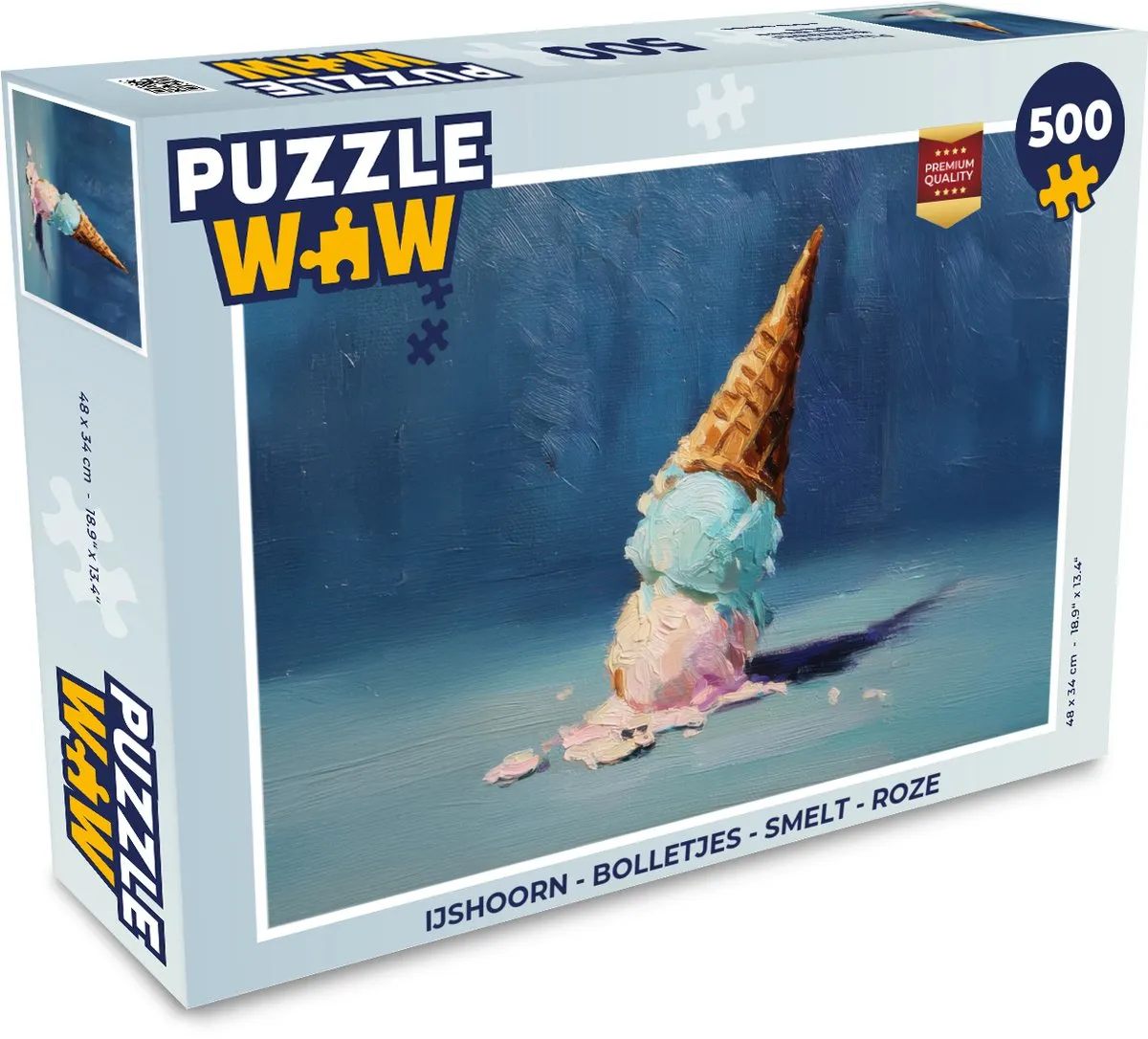 PuzzleWow IJshoorn Bolletjes Legpuzzel 500 Stuks - Roze