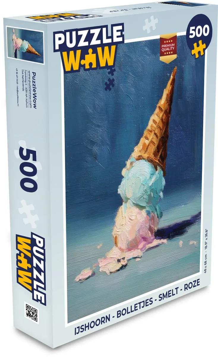 PuzzleWow IJshoorn Bolletjes Legpuzzel 500 Stuks - Roze