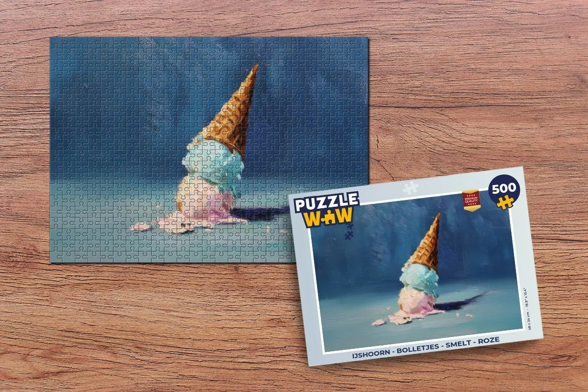 PuzzleWow IJshoorn Bolletjes Legpuzzel 500 Stuks - Roze