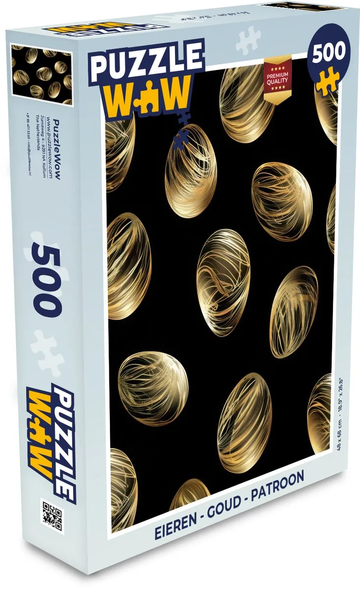 PuzzleWow Pasen Goud Zwart Legpuzzel 500 Stuks