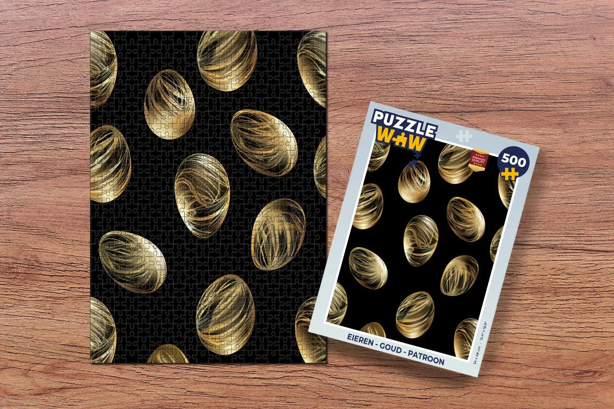 PuzzleWow Pasen Goud Zwart Legpuzzel 500 Stuks - 8721172701091