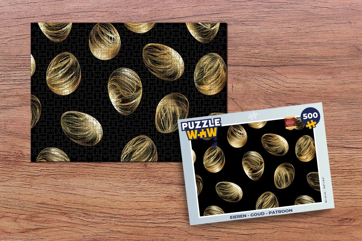 PuzzleWow Pasen Goud Zwart Legpuzzel 500 Stuks - 8721172701091