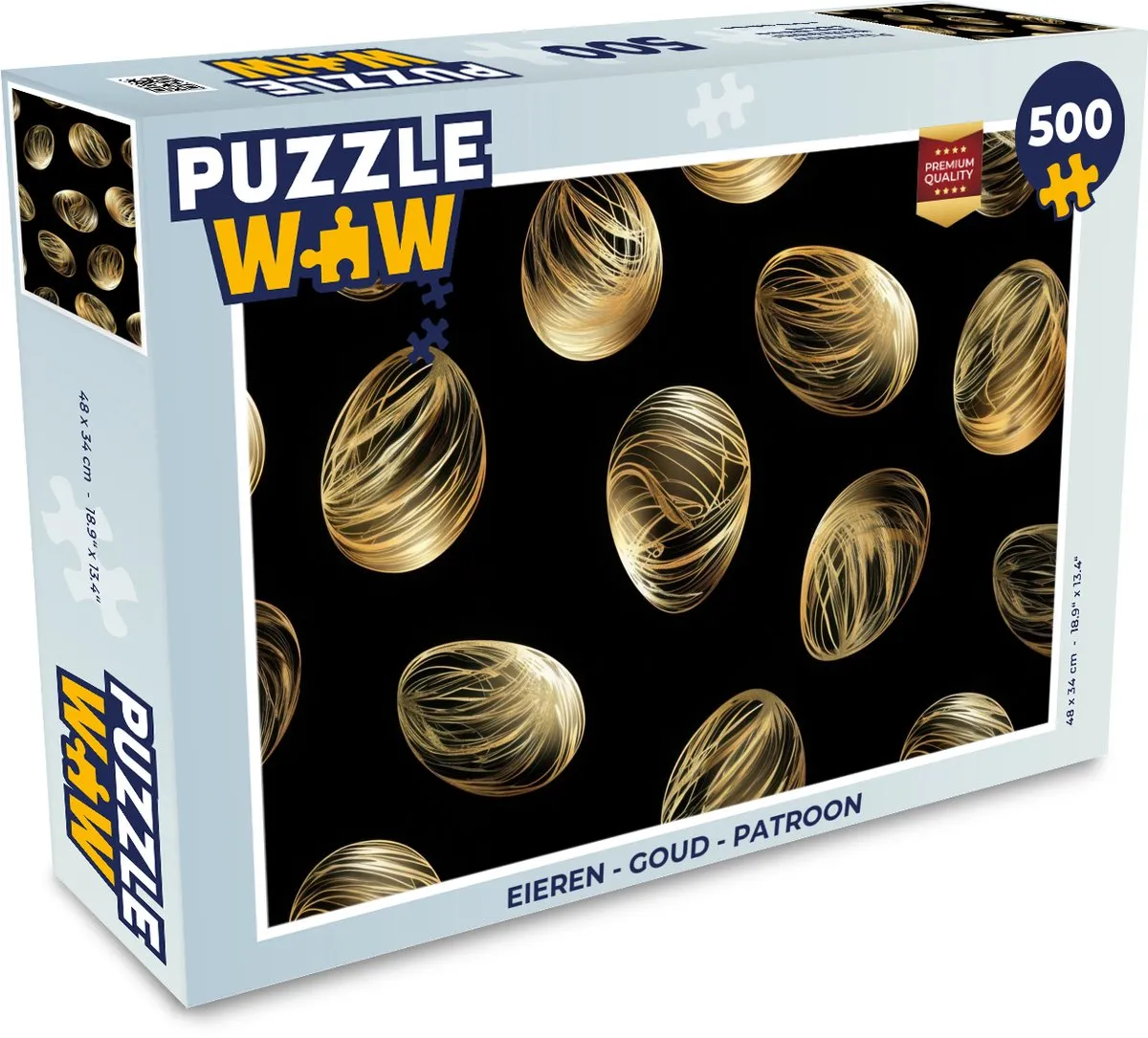 PuzzleWow Pasen Goud Zwart Legpuzzel 500 Stuks - 8721172701091