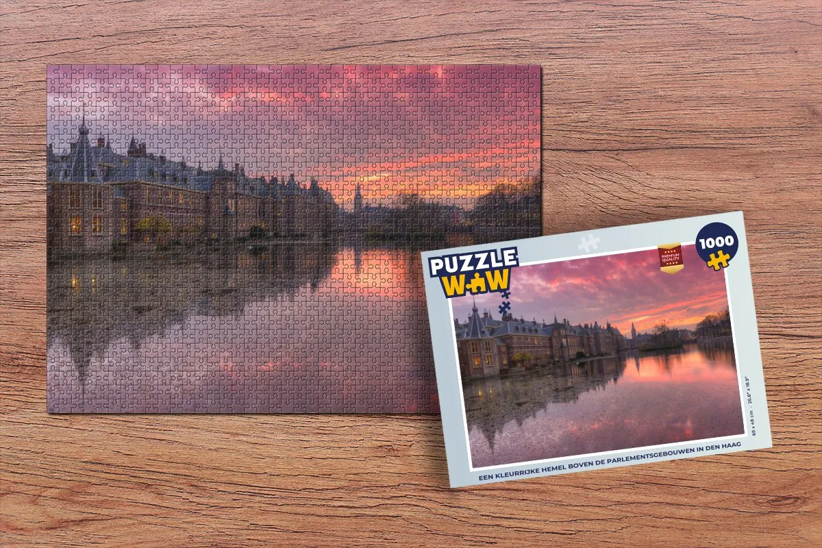 PuzzleWow Den Haag Water Binnenhof Legpuzzel 1000 Stuks - Multicolor