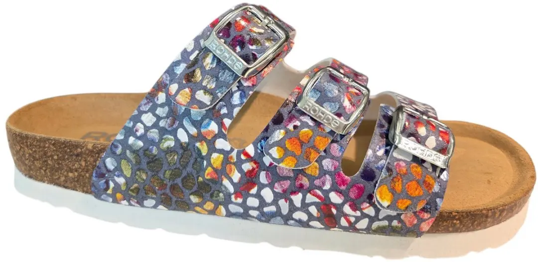 Rohde 5620 55 Slippers Blauw Multi Leer Dames