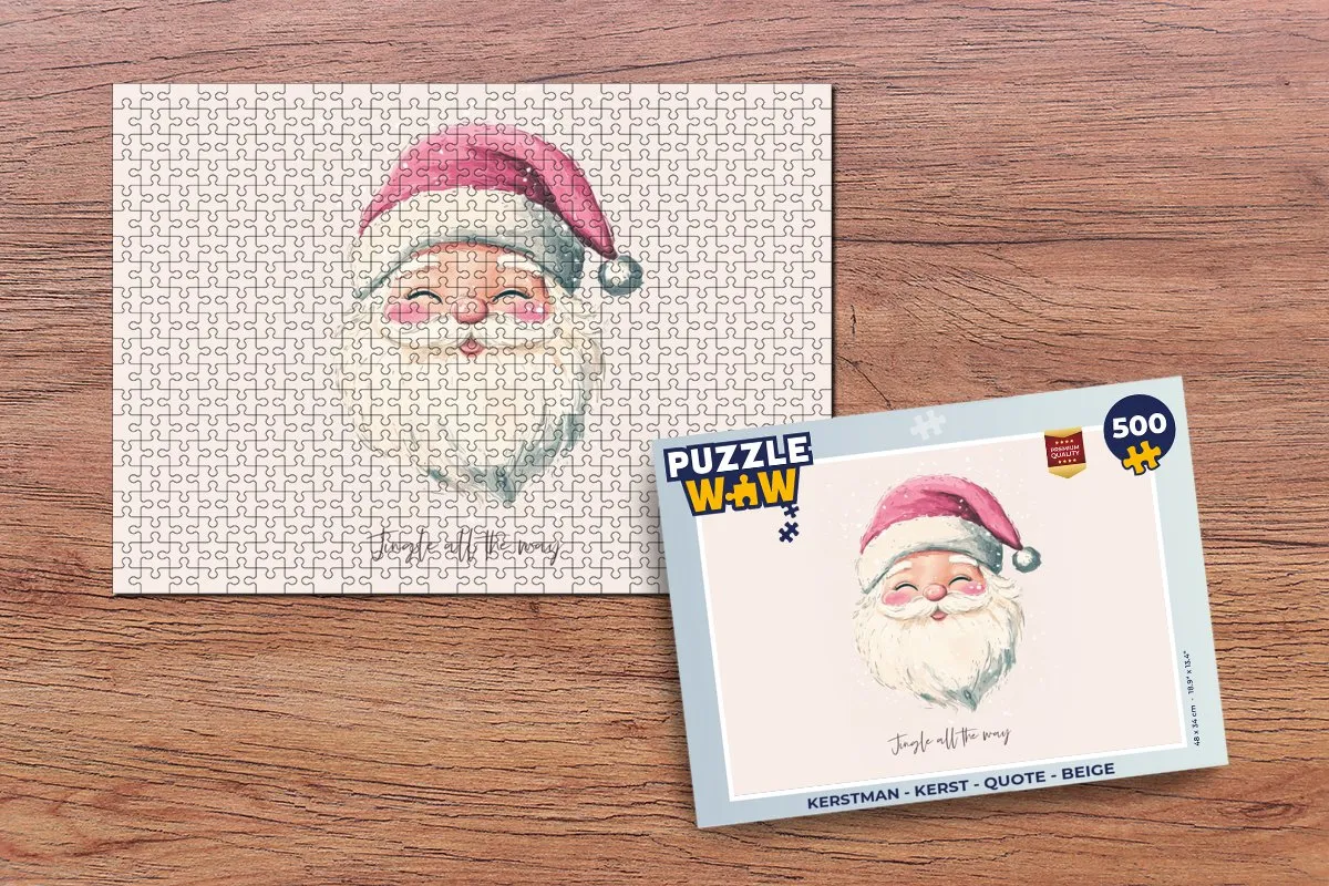 PuzzleWow Kerstman Legpuzzel 500 Stuks - Beige