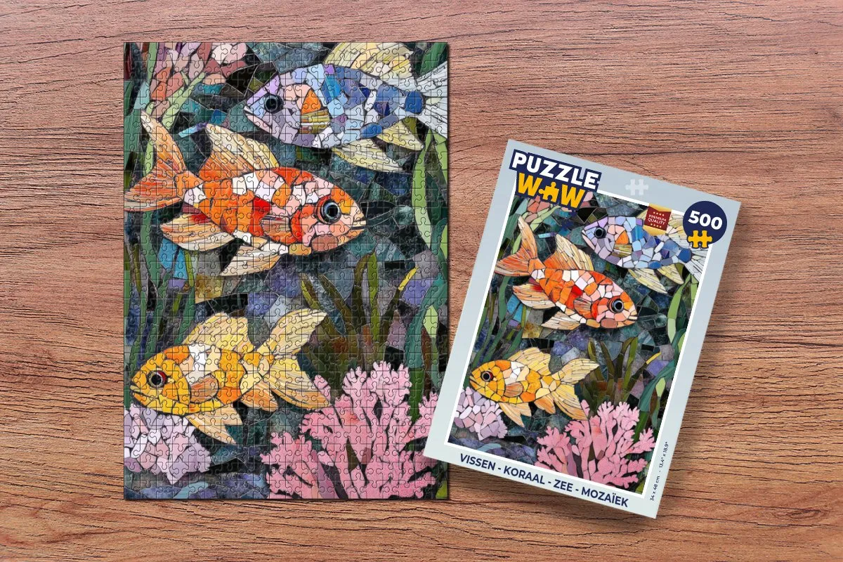 PuzzleWow Vissen Mozaïek Legpuzzel 500 Stuks