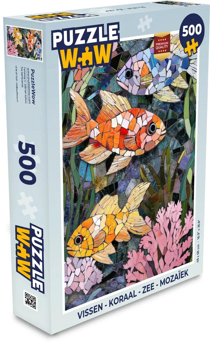 PuzzleWow Vissen Mozaïek Legpuzzel 500 Stuks