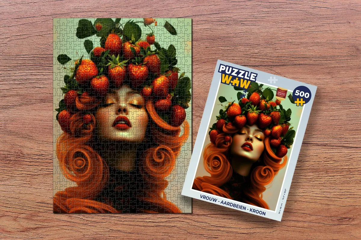 PuzzleWow Vrouw Aardbeien Kroon Legpuzzel 500 Stuks - MPN 8721169401003