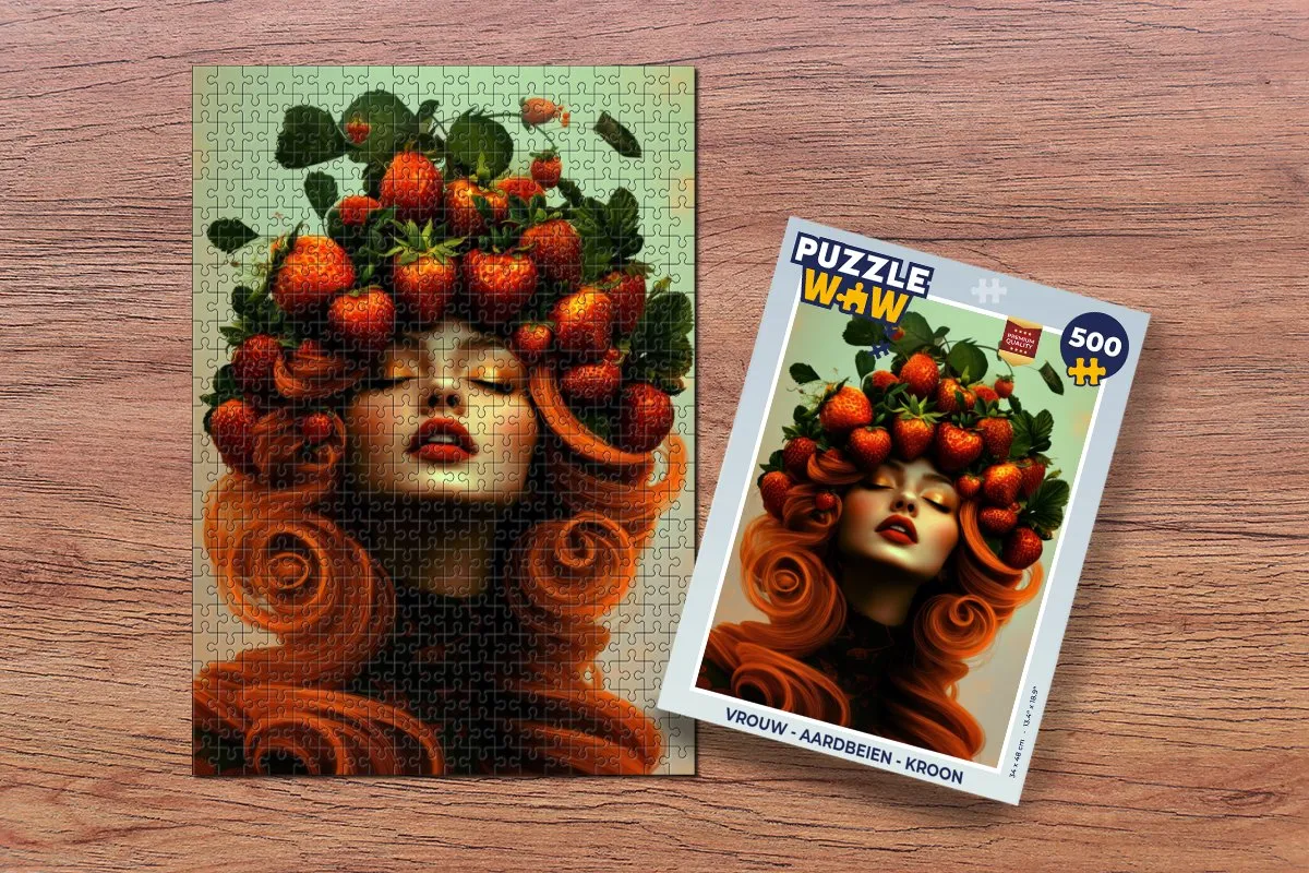 PuzzleWow Vrouw Aardbeien Kroon Legpuzzel 500 Stuks - MPN 8721169401003
