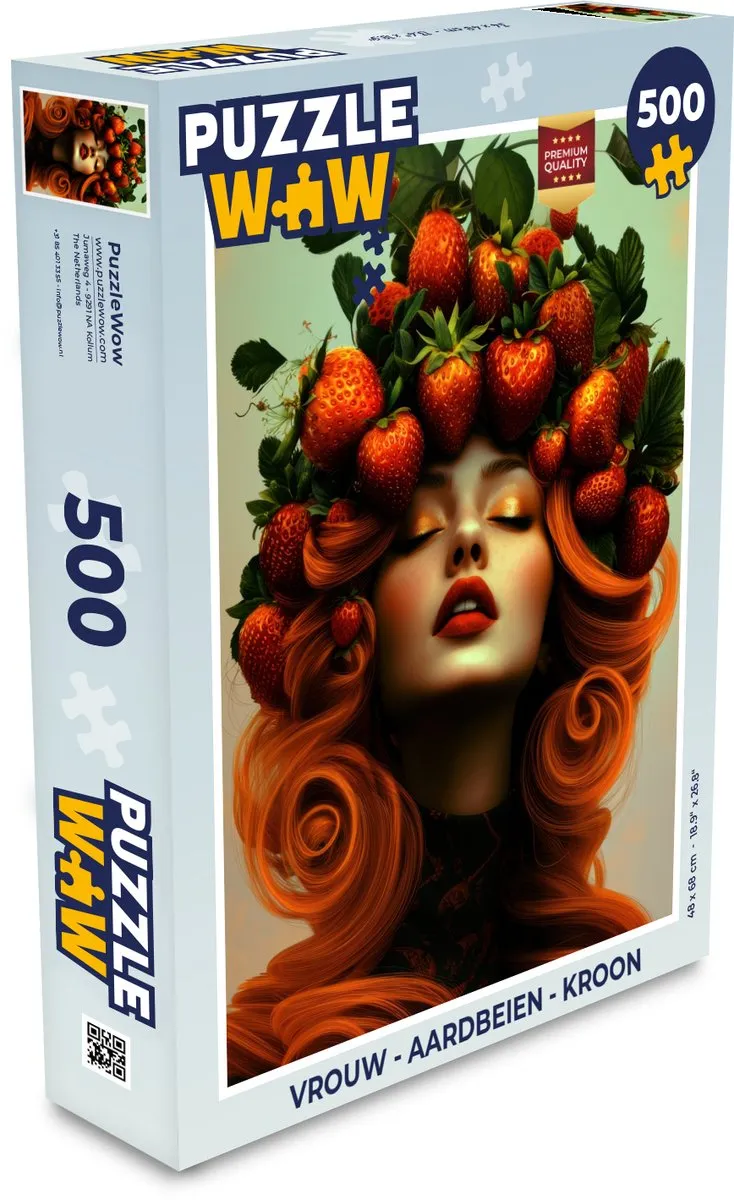 PuzzleWow Vrouw Aardbeien Kroon Legpuzzel 500 Stuks - MPN 8721169401003