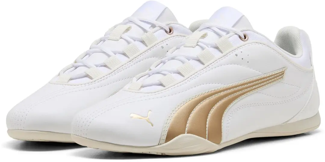 Puma Dames Sneaker Catch Soleil Dayinight 404307 01 White-Puma Gold-Vapor Gray