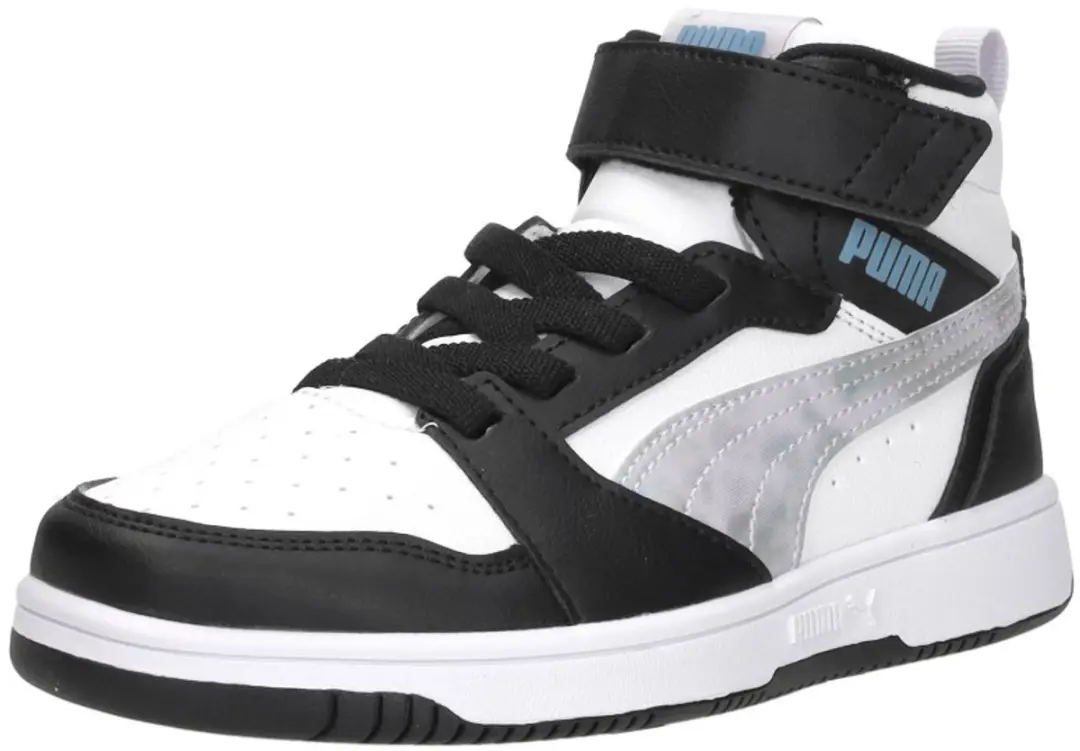 PUMA Rebound V6 Mid Meisjes Sneakers - Black/Lilac Crush/White - afbeelding 5 van 6