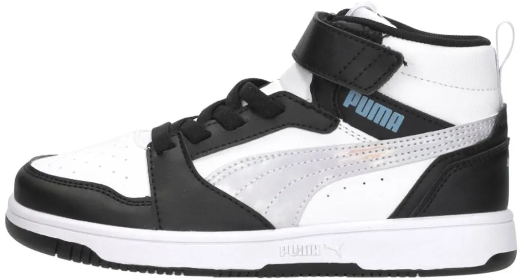 PUMA Rebound V6 Mid Meisjes Sneakers - Black/Lilac Crush/White - afbeelding 2 van 6