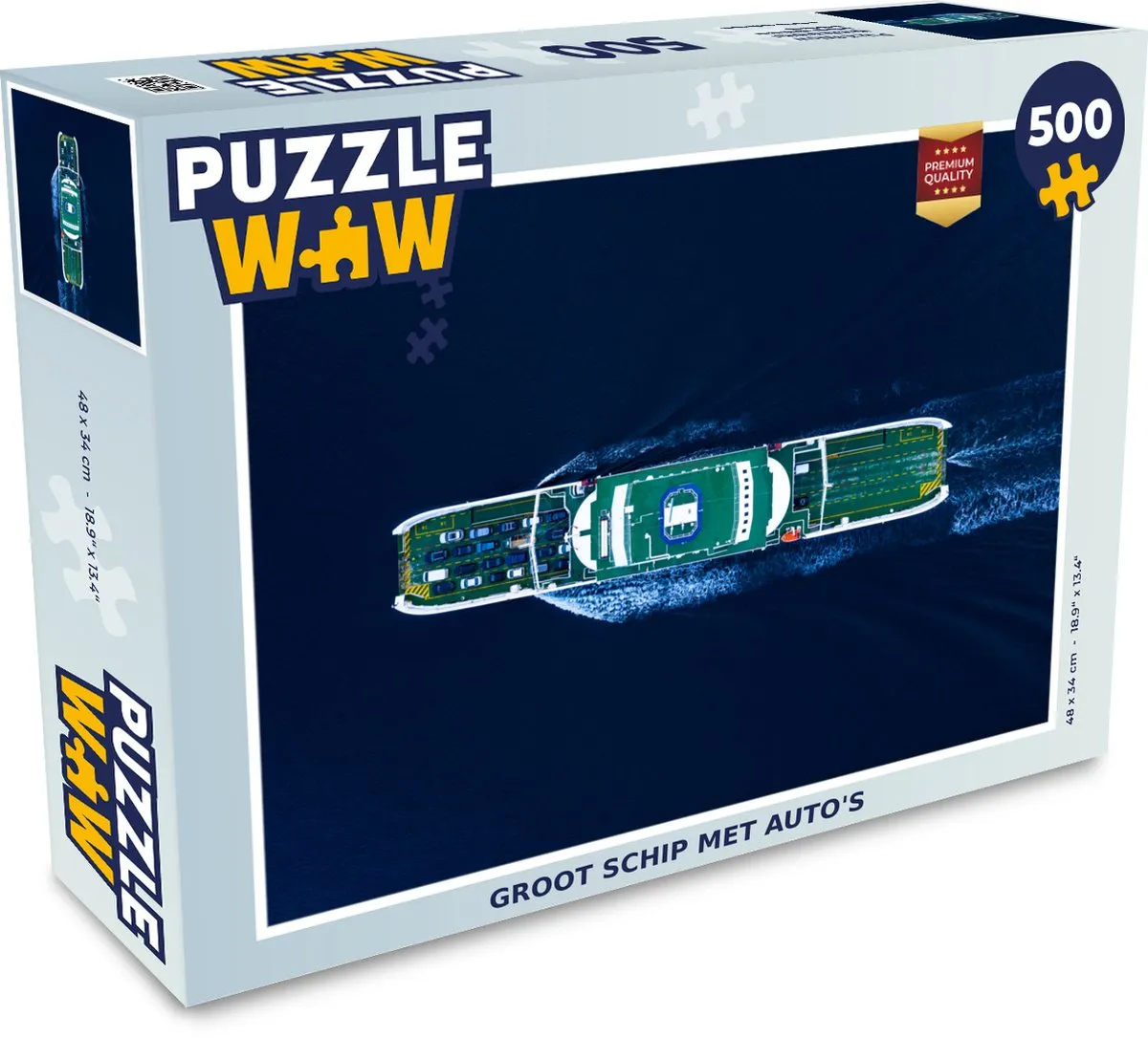 PuzzleWow Legpuzzel Groot Schip met Auto's 500 Stuks