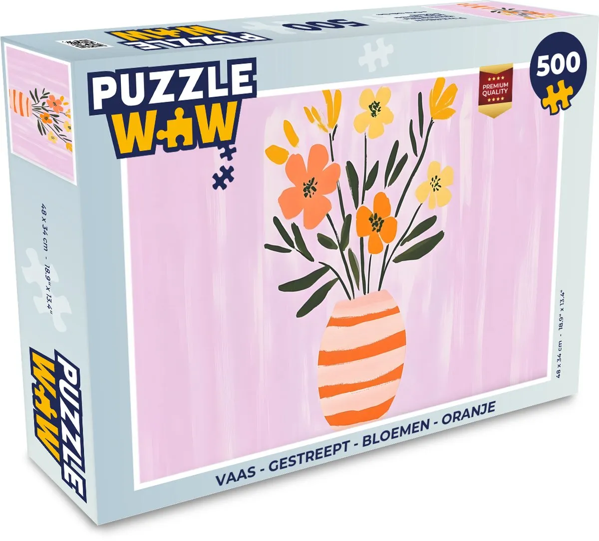 PuzzleWow Vaas Bloemen Legpuzzel 500 Stuks