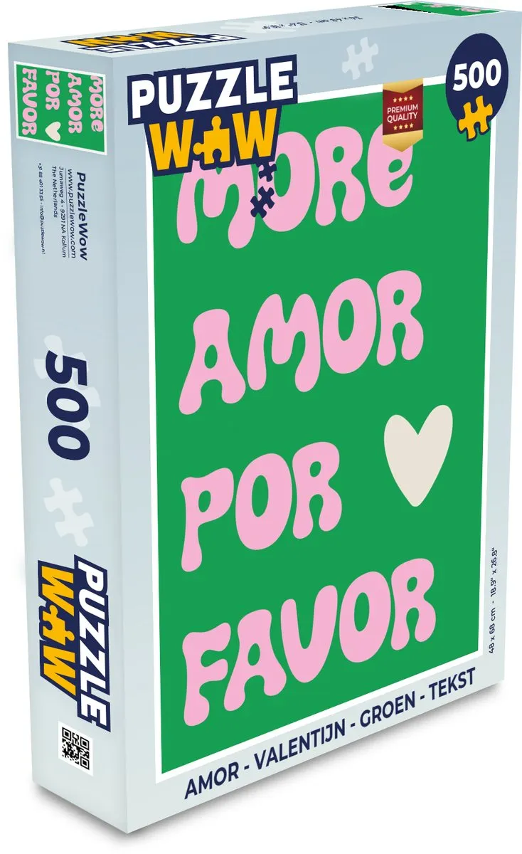 PuzzleWow Amor Valentijn Legpuzzel 500 Stuks