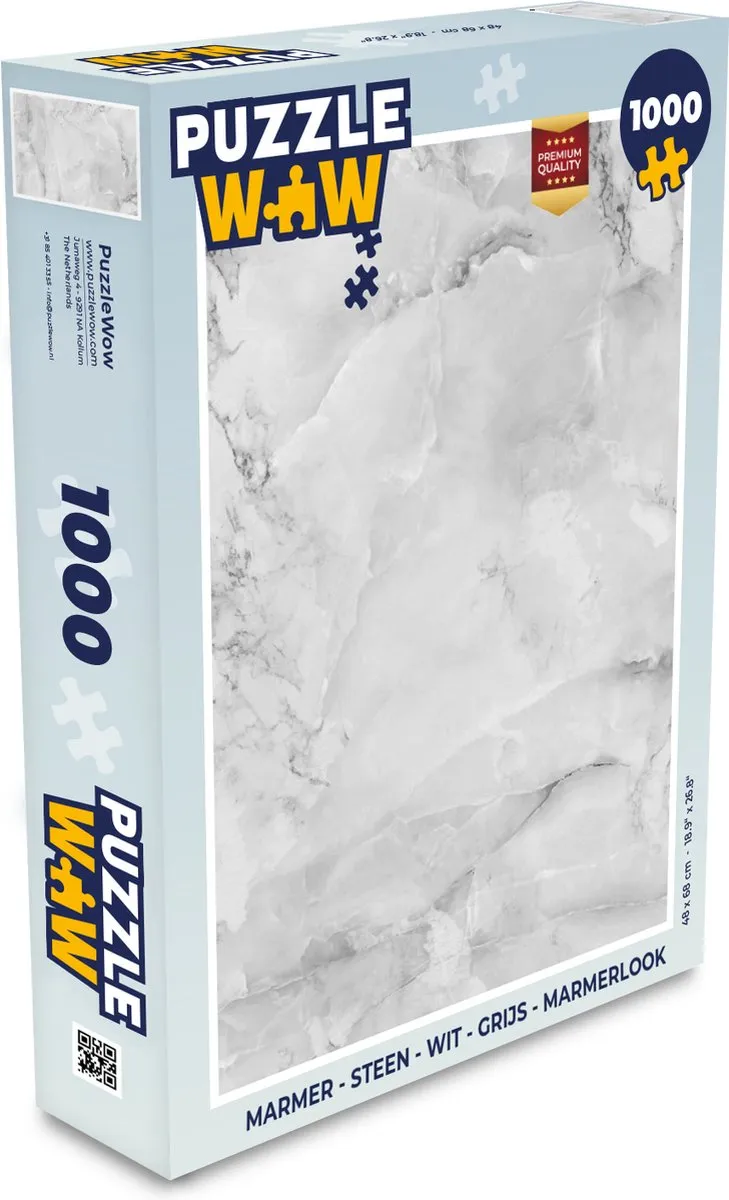PuzzleWow Marmerlook Legpuzzel 1000 Stuks - Multicolor