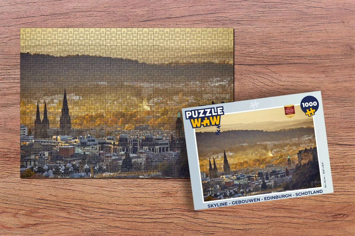 PuzzleWow Skyline Edinburgh Legpuzzel 1000 Stuks - Multicolor