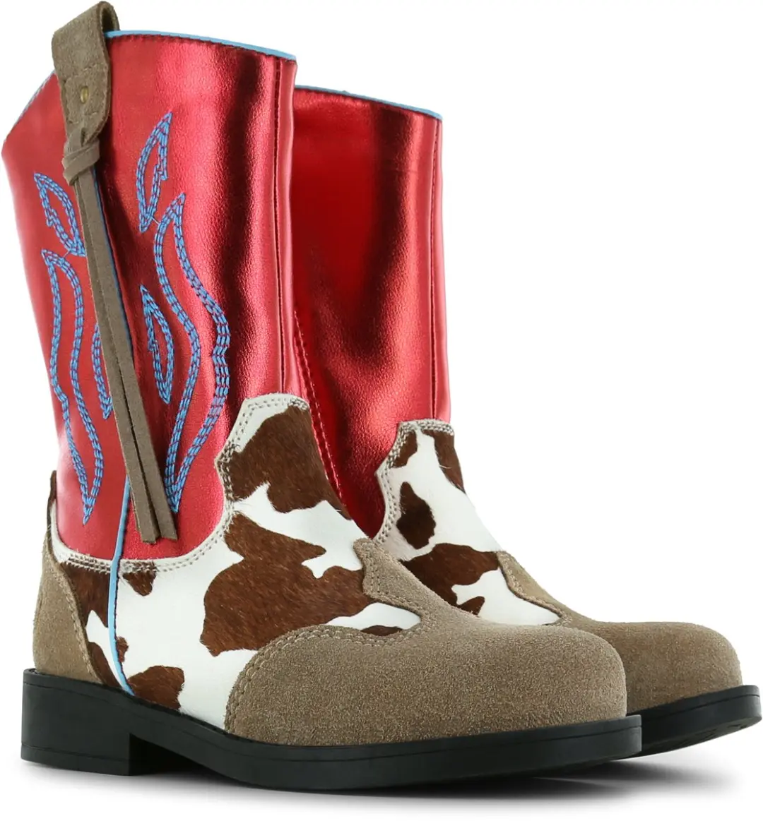 Shoesme Rode Cowboylaars Met Print