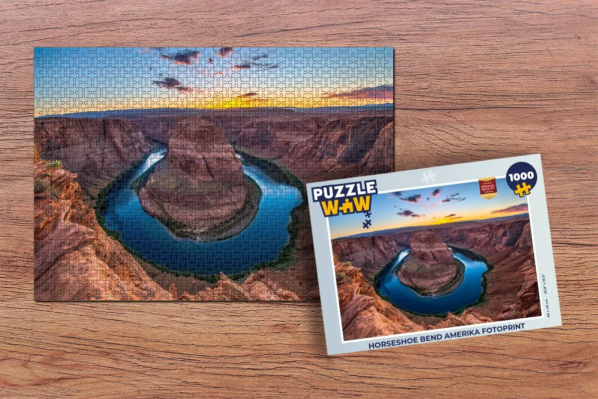 PuzzleWow Horseshoe Bend Legpuzzel 1000 Stuks - Multicolor