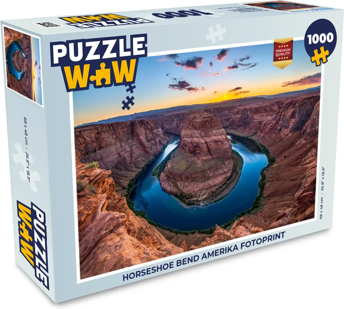 PuzzleWow Horseshoe Bend Legpuzzel 1000 Stuks - Multicolor