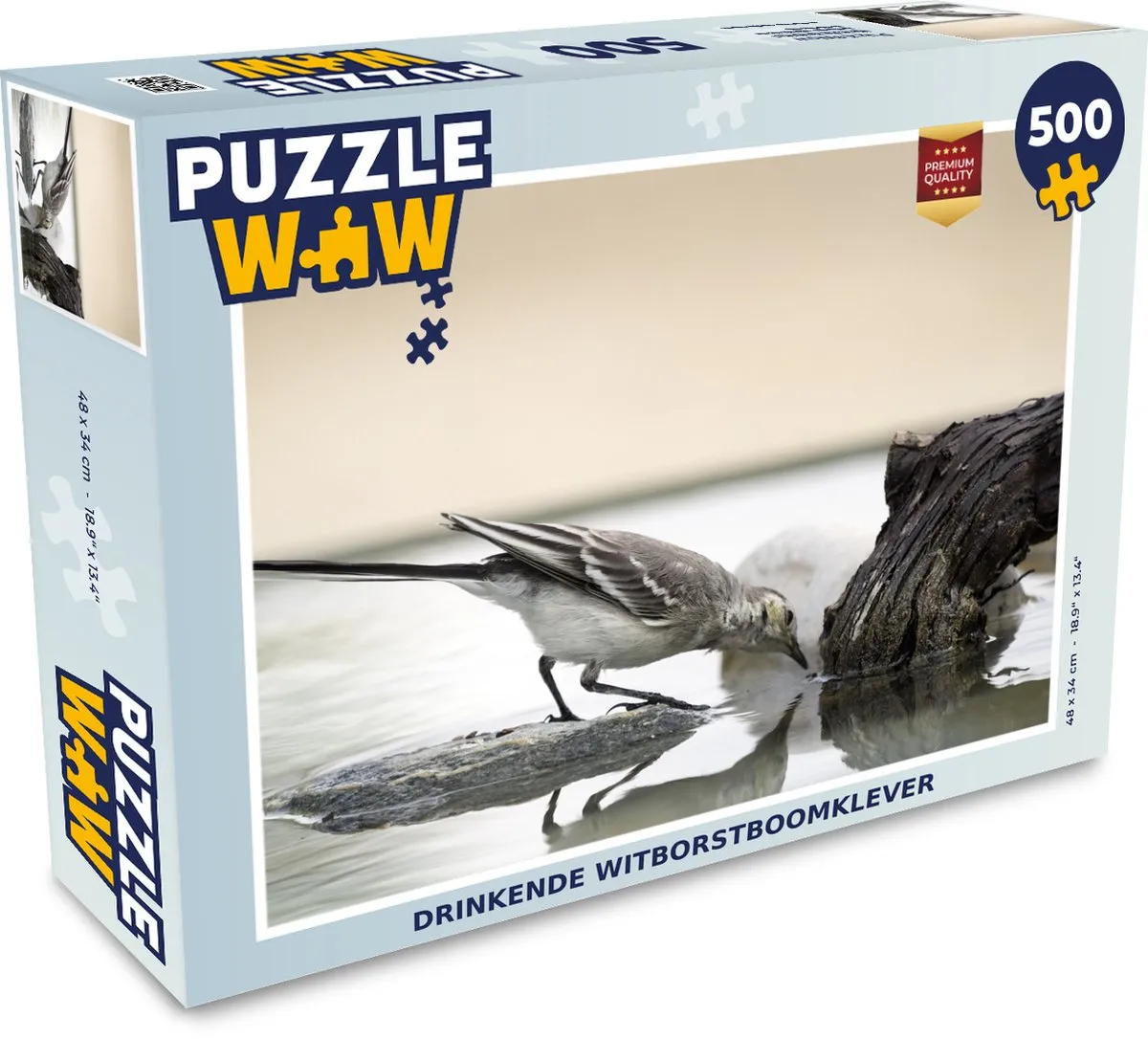 PuzzleWow Legpuzzel Vogel Steen Water Drinken 500 Stuks