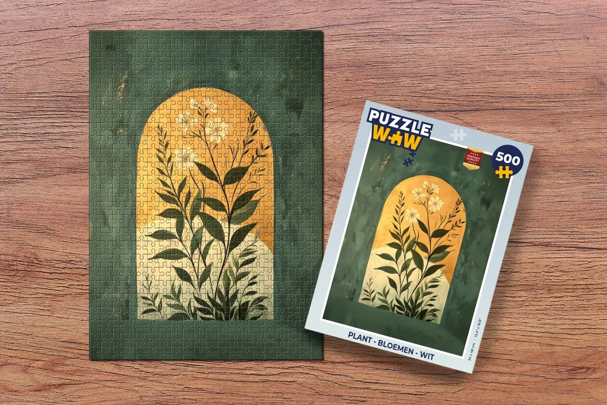PuzzleWow Planten Bloem Legpuzzel 500 Stuks - Wit