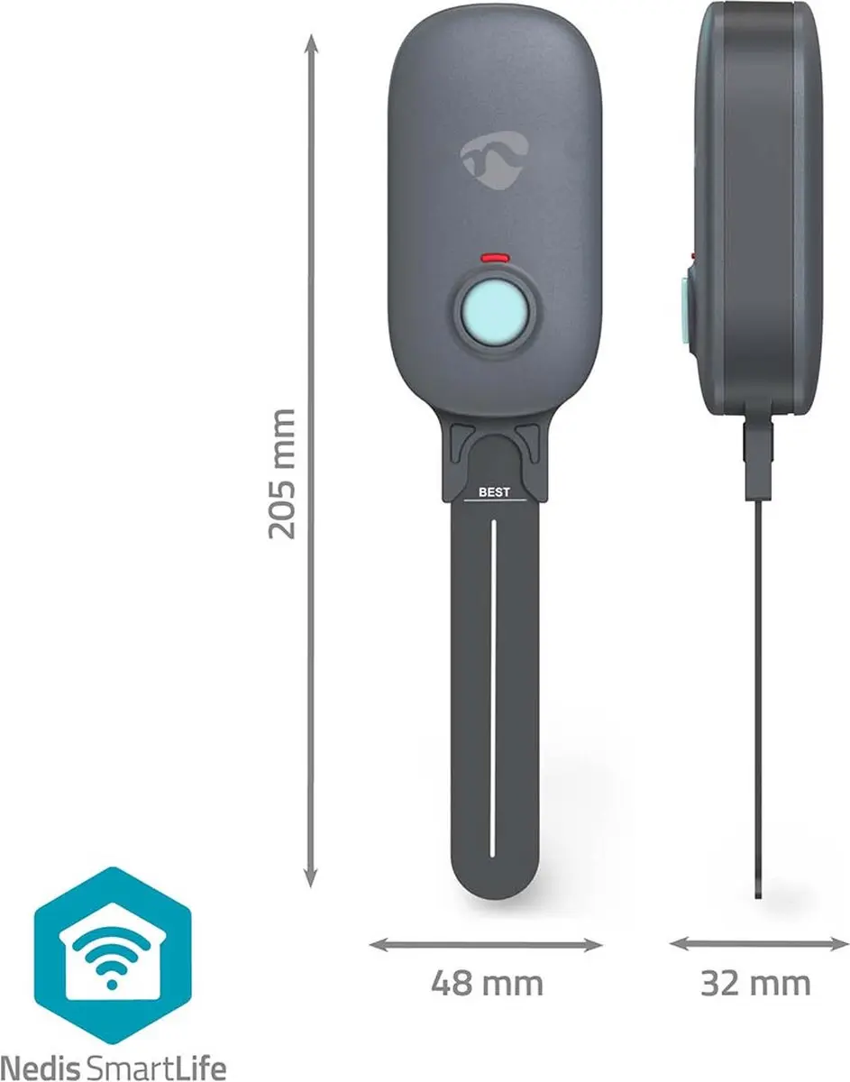 Nedis SmartLife Vochtmeter Bluetooth IP55 - Planten - Wit