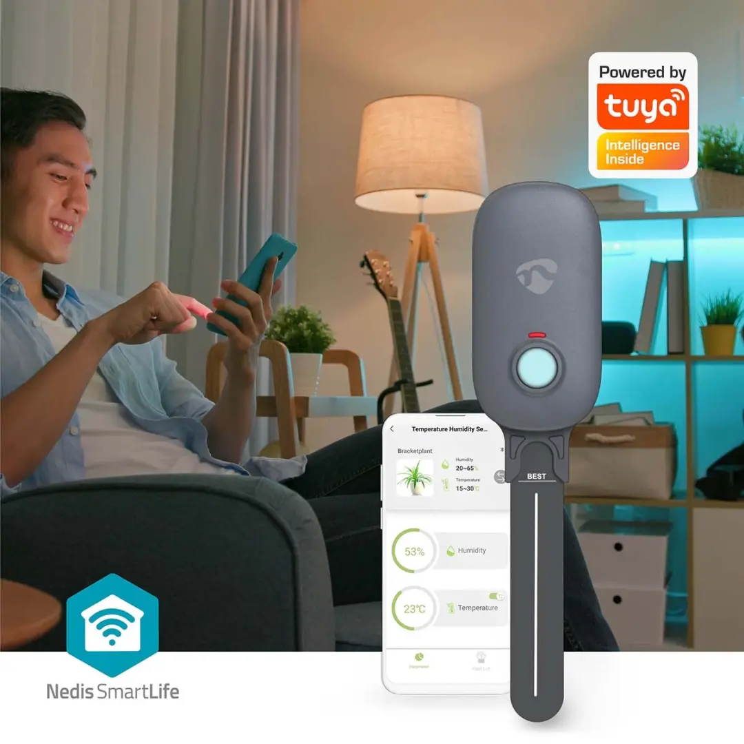 Nedis SmartLife Vochtmeter Bluetooth IP55 - Planten - Wit