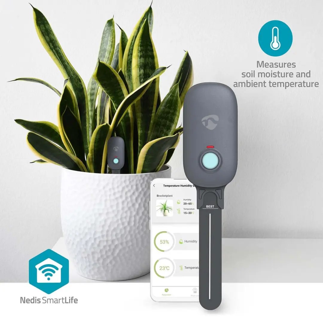 Nedis SmartLife Vochtmeter Bluetooth IP55 - Planten - Wit