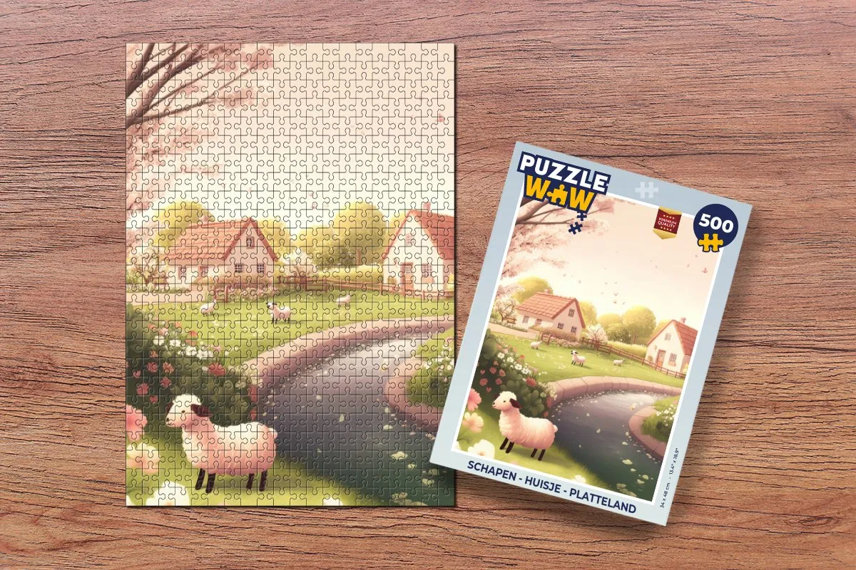 PuzzleWow Platteland Legpuzzel 500 Stuks - Huisjes