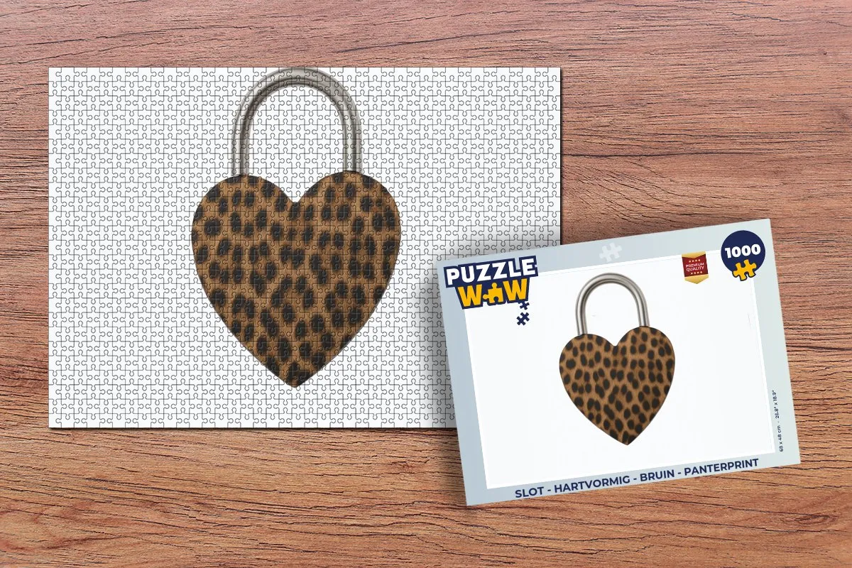 PuzzleWow Hartvormige Panterprint Legpuzzel 1000 Stuks - MPN 8721373924510