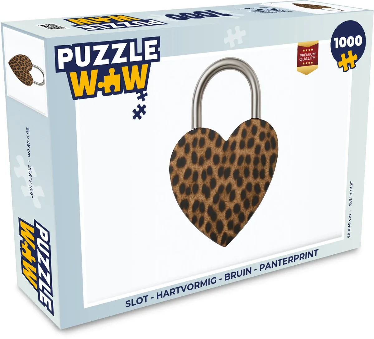 PuzzleWow Hartvormige Panterprint Legpuzzel 1000 Stuks