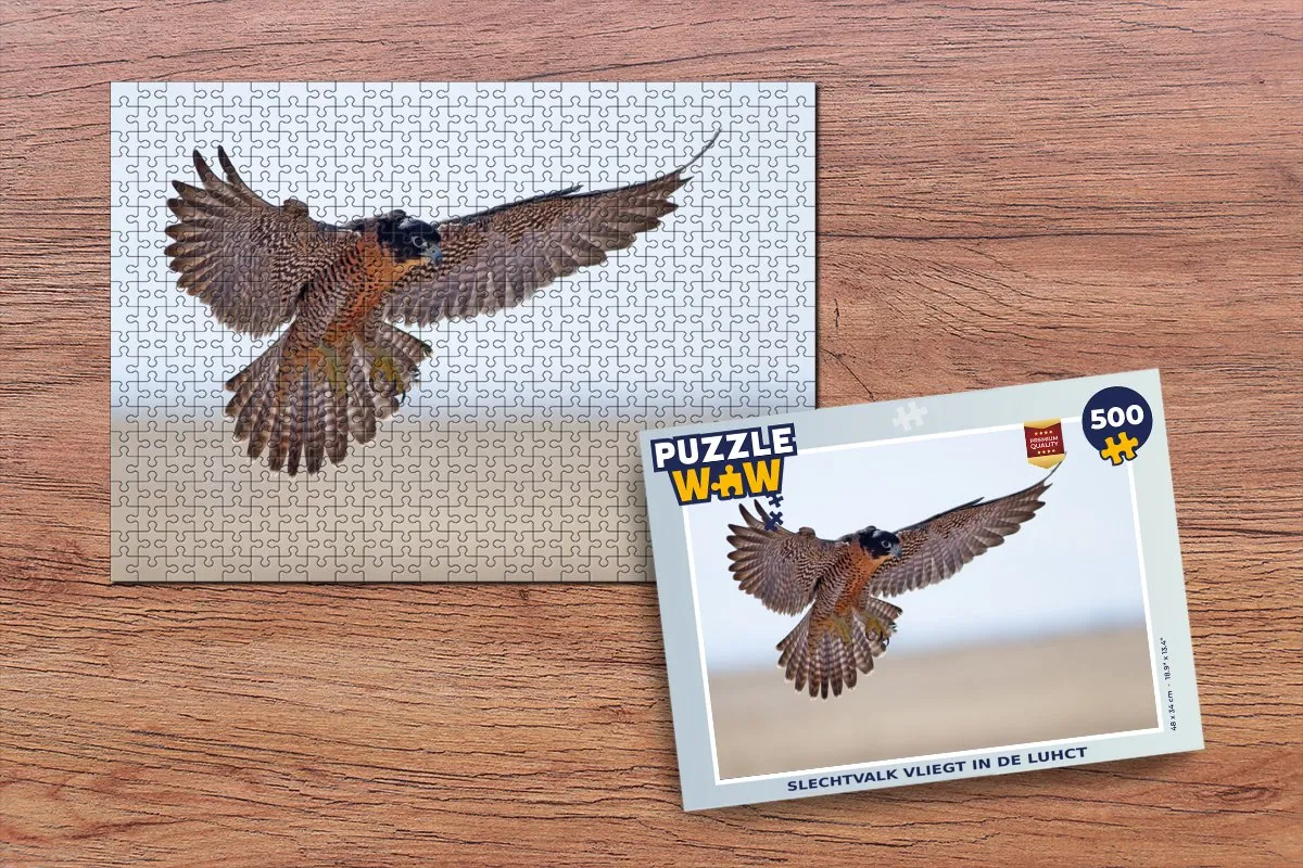 PuzzleWow Slechtvalk Vliegt in de Lucht Legpuzzel 500 Stuks - Multicolor