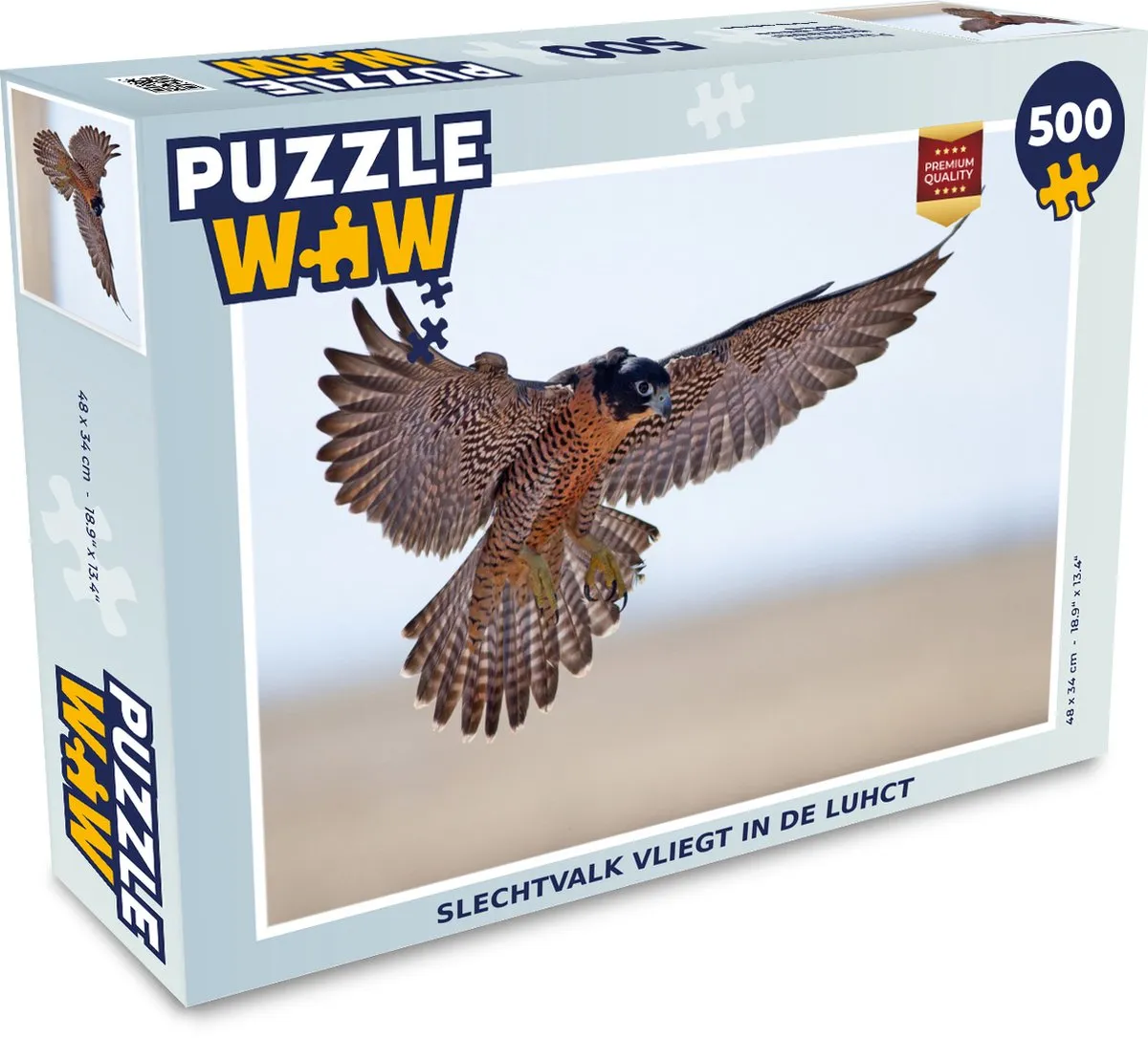 PuzzleWow Slechtvalk Vliegt in de Lucht Legpuzzel 500 Stuks - Multicolor