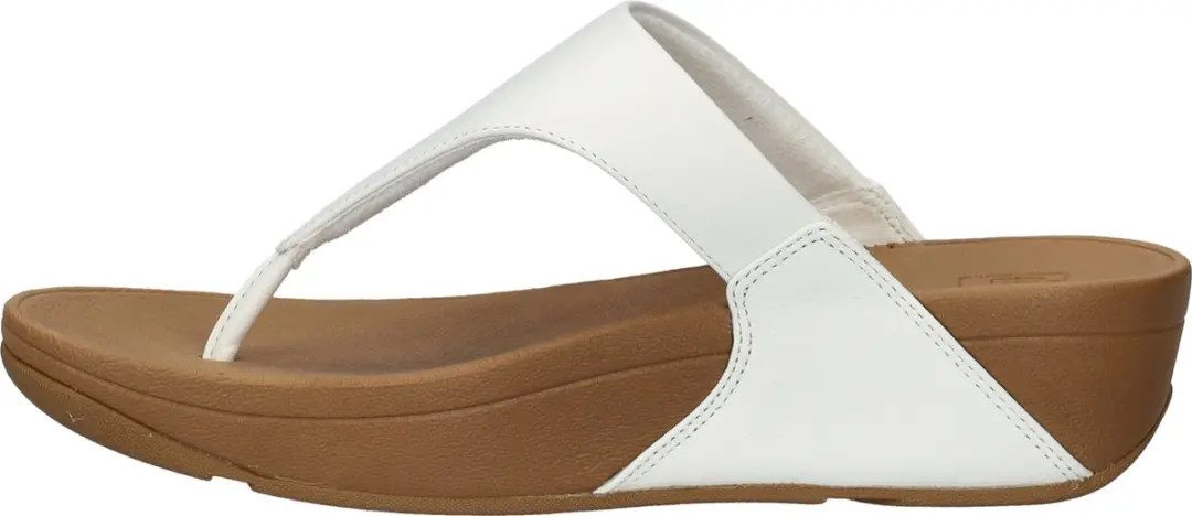FitFlop Lulu Leather Toepost Dames Teenslipper - 40 - Wit - afbeelding 4 van 6