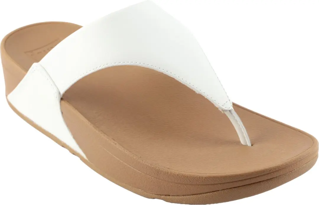 FitFlop Lulu Leather Toepost Dames Teenslipper - 40 - Wit - afbeelding 3 van 6