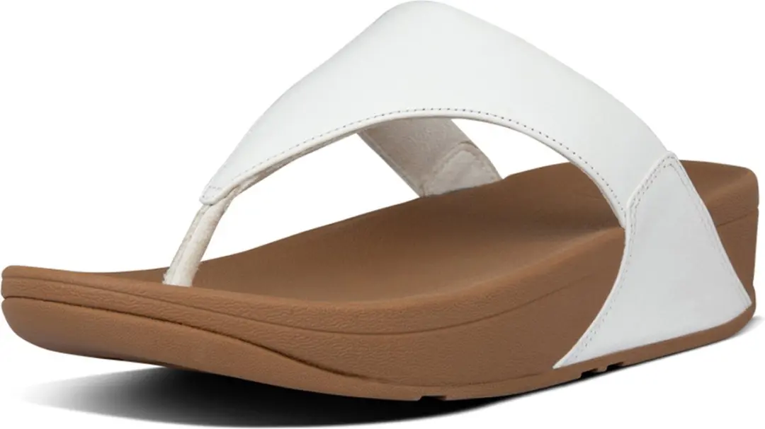FitFlop Lulu Leather Toepost Dames Teenslipper - 40 - Wit - afbeelding 5 van 6