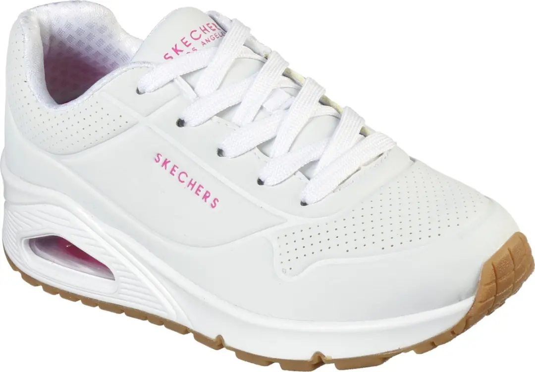 Skechers Uno Stand On Air Meisjes Sneakers - 32 - White/Hot Pink - afbeelding 2 van 6