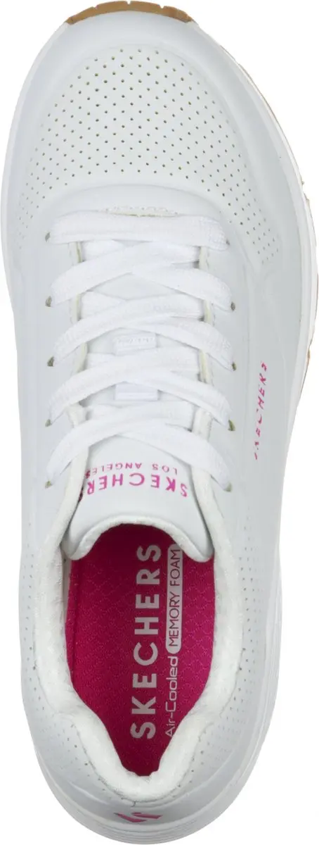 Skechers Uno Stand On Air Meisjes Sneakers - 32 - White/Hot Pink - afbeelding 4 van 6
