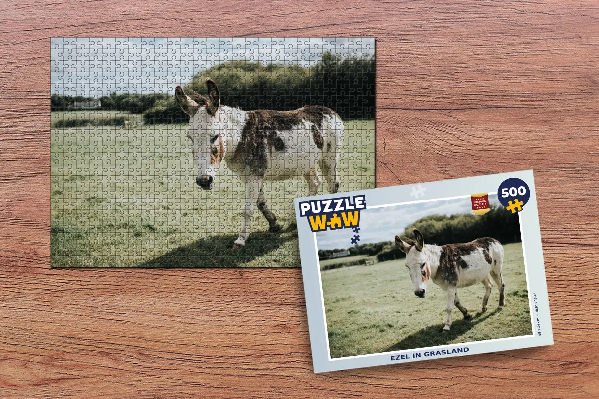 PuzzleWow Puzzel Ezel Legpuzzel 500 Stuks - Multicolor