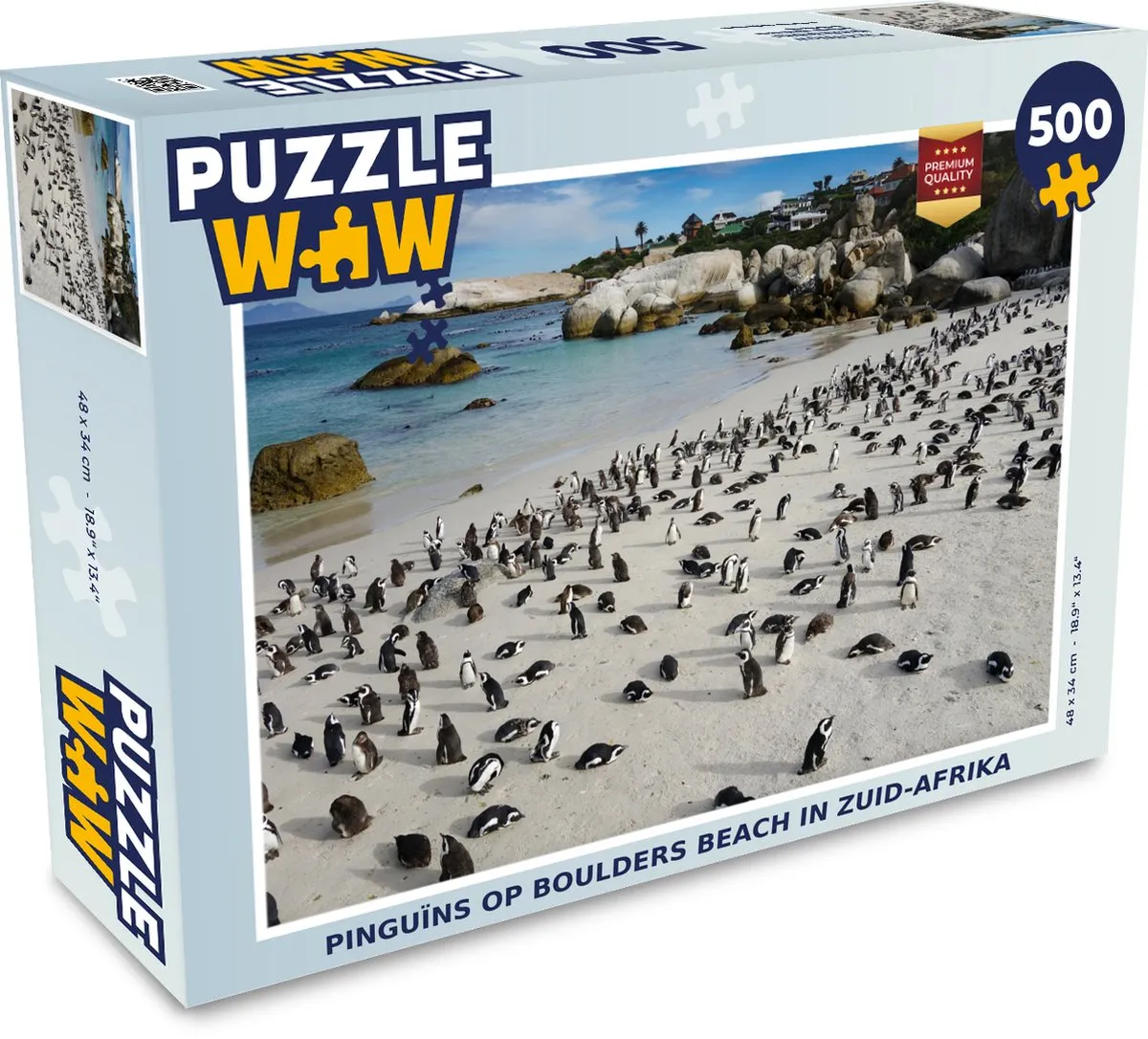 PuzzleWow Pinguïns op Boulders Beach Legpuzzel 500 Stuks - Multicolor